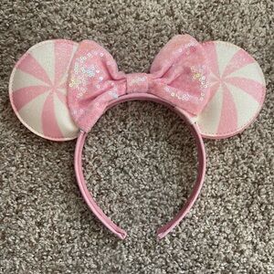 Pink Sequin Candy Mouse Ears Headband